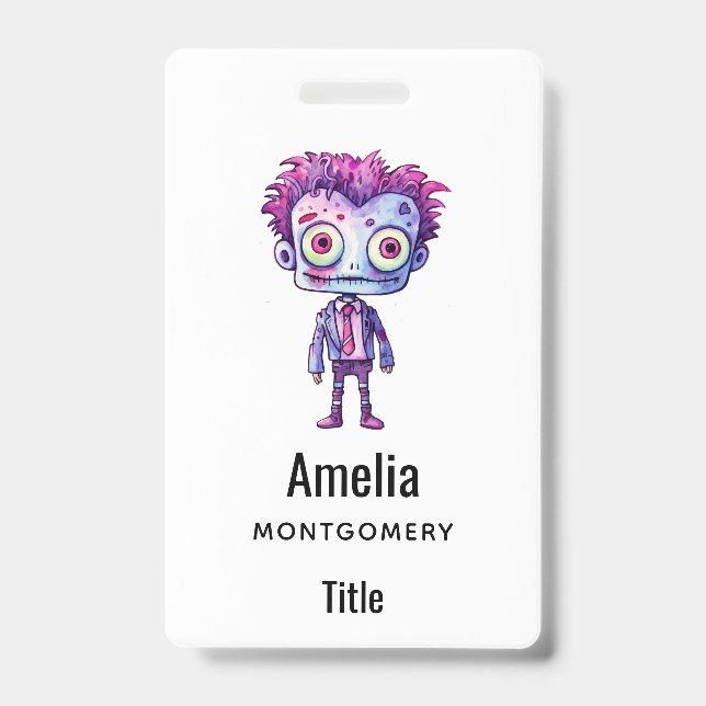 Funny Frankenstein Monster Halloween Fun Badge (Front)