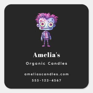 Funny Frankenstein Monster Halloween Fun Business Square Sticker