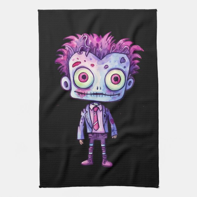 Funny Frankenstein Monster Halloween Fun Kitchen Towel (Vertical)