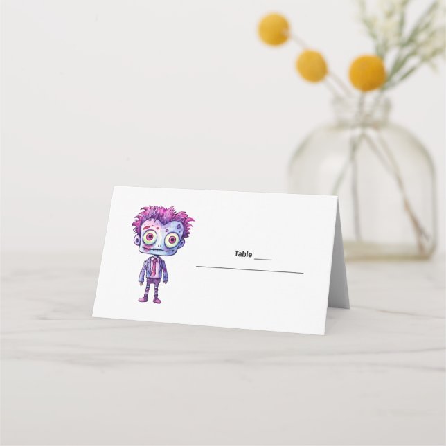 Funny Frankenstein Monster Halloween Fun Place Card (Front)
