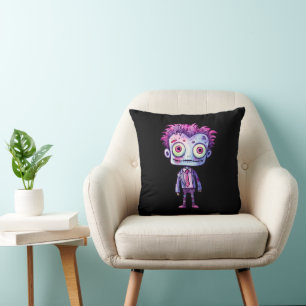 Funny Frankenstein Monster Halloween Fun Throw Pillow