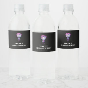 Funny Frankenstein Monster Halloween Fun Water Bottle Label