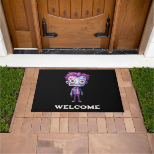 Funny Frankenstein Monster Halloween Fun Welcome Doormat