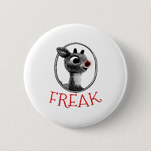 Funny Freak Rudolph The Red Nosed Reindeer Christm 2 Inch Round Button