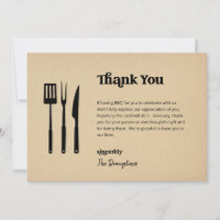 Funny Free BBQ Wedding Thank You Card