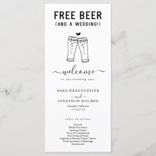 Funny Free Beer and Wedding Program