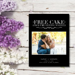 Funny Free Cake Wedding Photo Save the Date Announcement Postcard<br><div class="desc">Introducing our cute and charming Funny Free Cake Wedding Photo Save the Date postcard! Perfect for couples who believe that laughter is the best way to kick off their wedding journey. Capturing the essence of joy and whimsy, this postcard features a delightful message that's sure to bring smiles: "Free cake...</div>