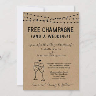 Funny Free Champagne and a Wedding Invitation