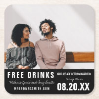 Funny Free Drinks Photo Save the Date