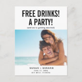 Funny Free Drinks Photo Save the Dates  Announcement Postcard (Front)