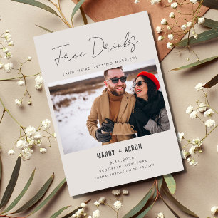 Funny Free Drinks Photo Wedding Save The Date