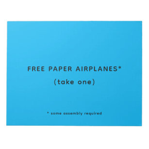 Funny Free Paper Airplanes Joke Notepad