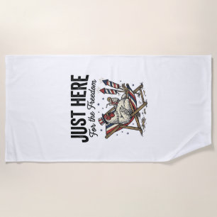 Funny Freedom Rooster Vintage Patriotic Shirt_1 Beach Towel