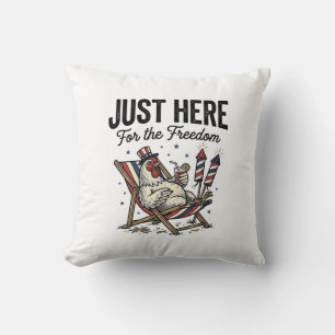 Funny Freedom Rooster Vintage Patriotic Shirt_1 Throw Pillow
