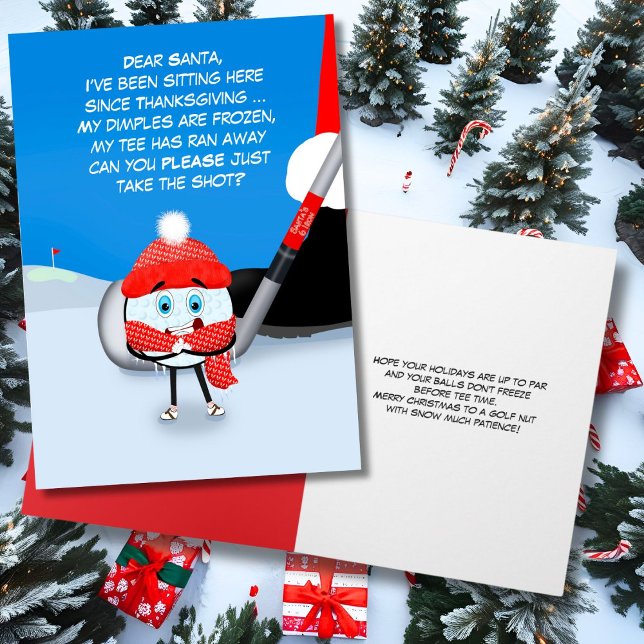 Funny Freezing Golf Ball Christmas Card (Creator Uploaded)