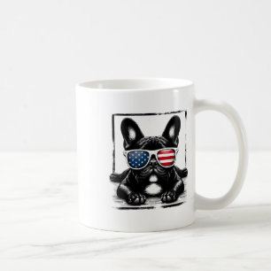 Funny French Bulldog American Flag 4th Of July Fre Coffee Mug