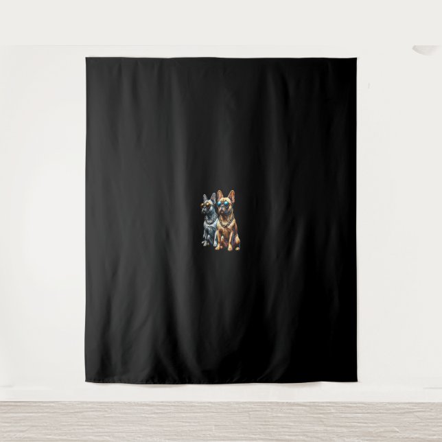 Funny French Bulldog Animal Lover Dogs Graphic Art Tapestry (Front)