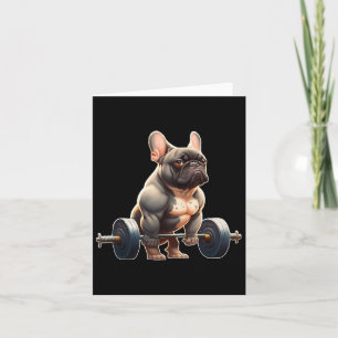 Funny French Bulldog Bodybuilding Gym Frenchie Wei Card