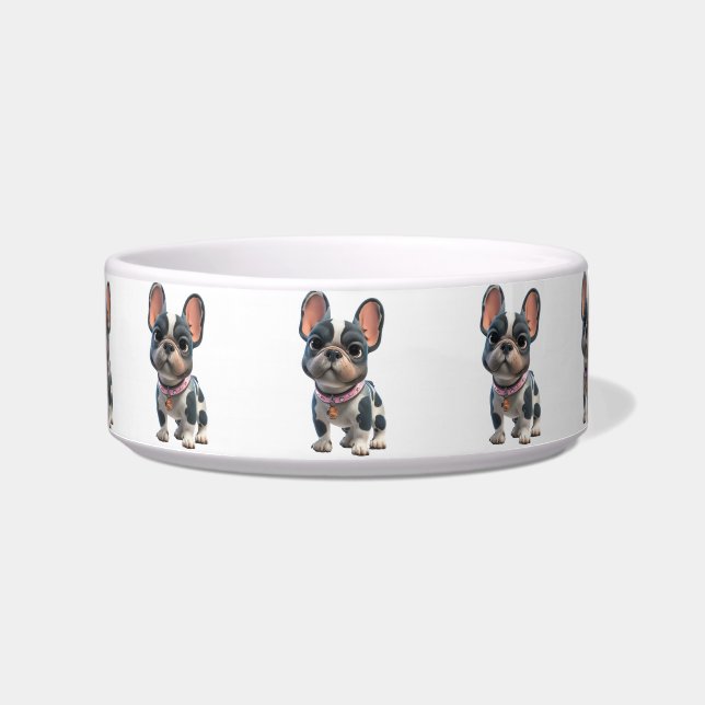 Funny French Bulldog Ceramic Pet Bowl (Front)