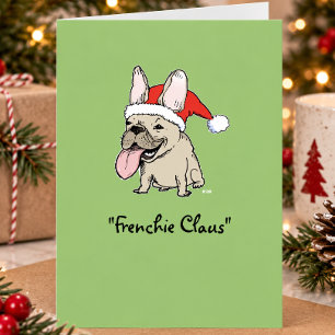Funny French Bulldog Christmas Cute Frenchie Santa Holiday Card