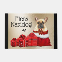 Funny French bulldog Christmas fleas navidog