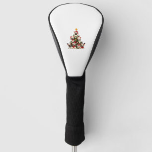 Funny French Bulldog Christmas Tree Snowflakes San Golf Head Cover