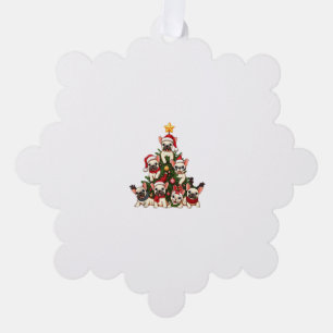 Funny French Bulldog Christmas Tree Snowflakes San Ornament Card