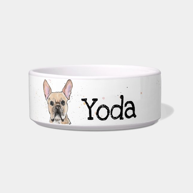 Funny french bulldog, cute Frenchie named dog Bowl (Front)