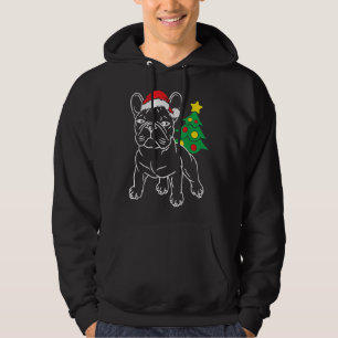 Funny French Bulldog Dog Puppy Christmas Tree Xmas Hoodie