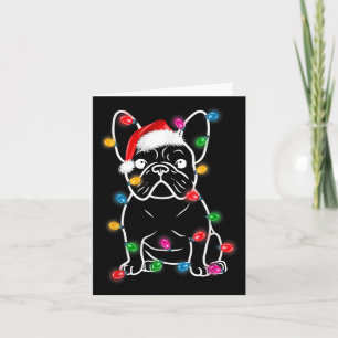 Funny French Bulldog Dog Tree Christmas Lights Paj Card
