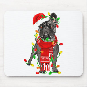 Funny French Bulldog Dog Tree Christmas Lights Xma Mouse Pad