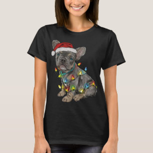 Funny French Bulldog Dog Tree Christmas Lights Xma T-Shirt