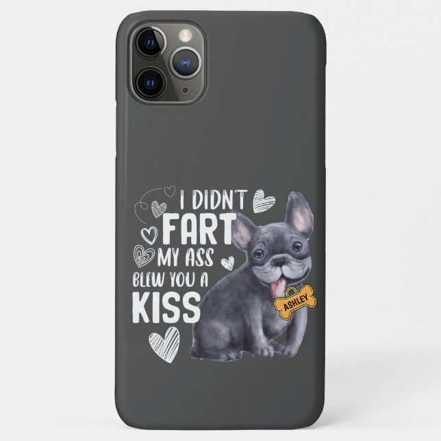 Funny French Bulldog Fart Kiss Cool Dog Lover Case-Mate iPhone Case (Back)