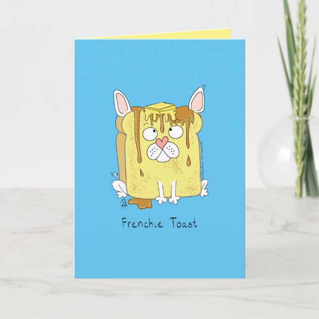 Funny French Bulldog Frenchie Cute Dog Cartoon Card (Front)
