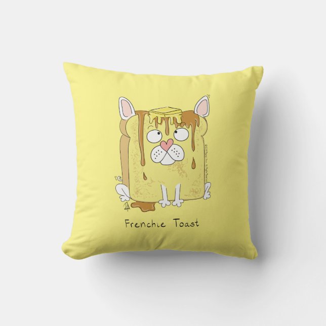 Funny French Bulldog Frenchie Dog Cute Kids Throw Pillow (Front)
