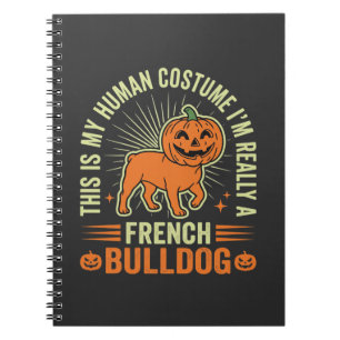 Funny French Bulldog Halloween Human Costume Desig Notebook