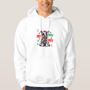 Funny French Bulldog HO HO HO Christmas Santa Hat  Hoodie