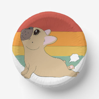Funny French Bulldog In Yoga Pose Paper Plate
