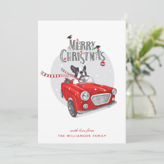 Funny French Bulldog Merry Christmas Card