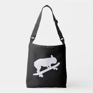 Funny French Bulldog On Skateboard Art Boys Men Crossbody Bag