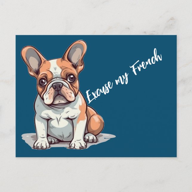 Funny French Bulldog Postcard (Front)