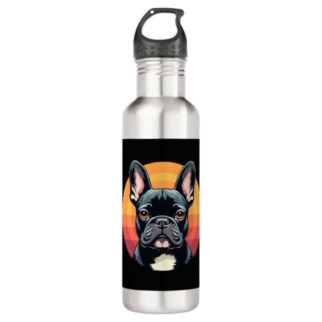 Funny French Bulldog Retro Outfits Clothes Cute Fr 710 Ml Water Bottle (Front)