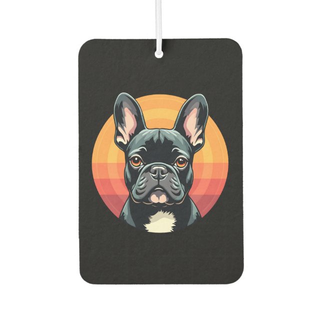 Funny French Bulldog Retro Outfits Clothes Cute Fr Air Freshener (Front)