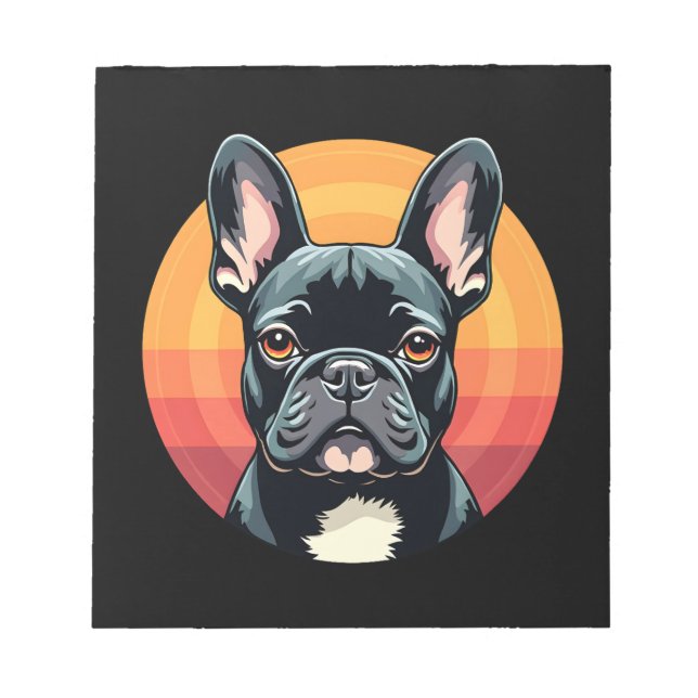 Funny French Bulldog Retro Outfits Clothes Cute Fr Notepad (Front)
