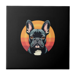 Funny French Bulldog Retro Outfits Clothes Cute Fr Tile