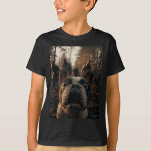Funny French Bulldog Selfie With Zombies Halloween T-Shirt