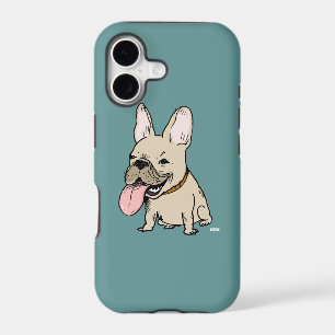 Funny French Bulldog with Huge Tongue Sticking Out