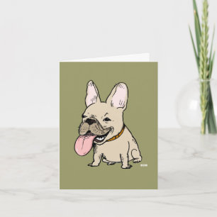 Funny French Bulldog with Huge Tongue Sticking Out Card