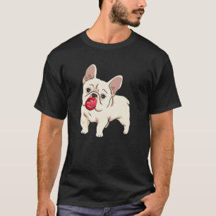 Funny French Bulldoggy With Red Lips Animals Lover T-Shirt