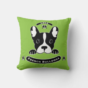 Funny French Bulldogs - Gaga About French Dogs Throw Pillow